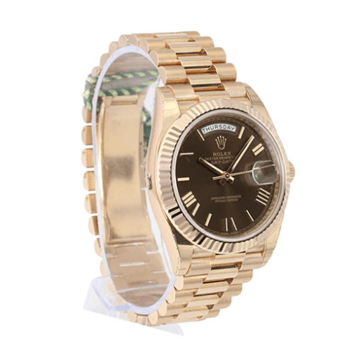 Rolex Day Date 228235 Rose Gold Chocolate Roman Dial Replica