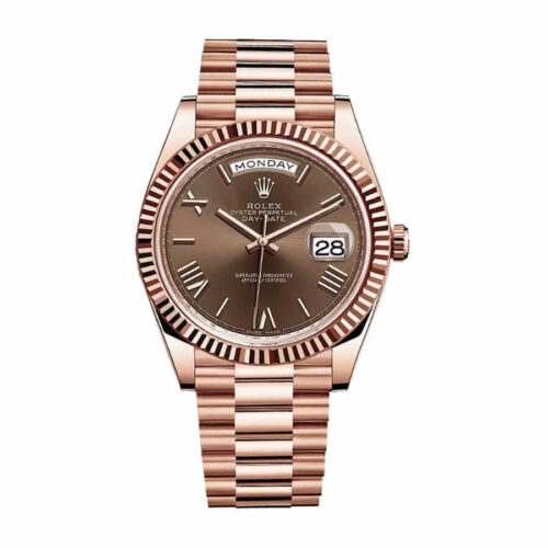 Rolex Day Date 228235 Rose Gold Chocolate Roman Dial Replica