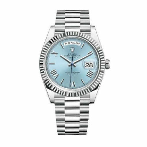 Rolex Day Date Ice Blue Grooved Replica