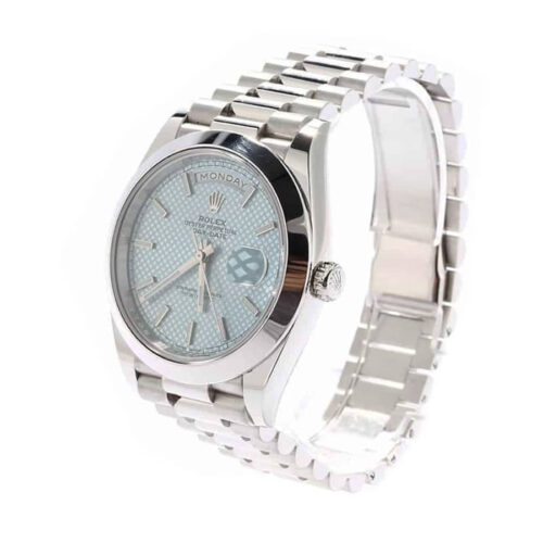 Rolex Day Date Ice Blue Baguette Dial Platinum Presidential 228206 Replica